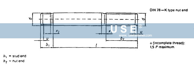 DIN-Fasteners/DIN 938 - Studs with A Length of Engagement Equal to About 1 d